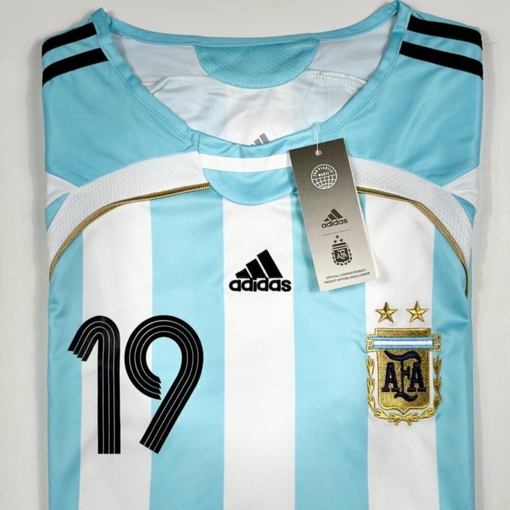 Adidas Rare 2006 World Cup Debut Lionel Messi #19 Argentina Home Retro Jersey